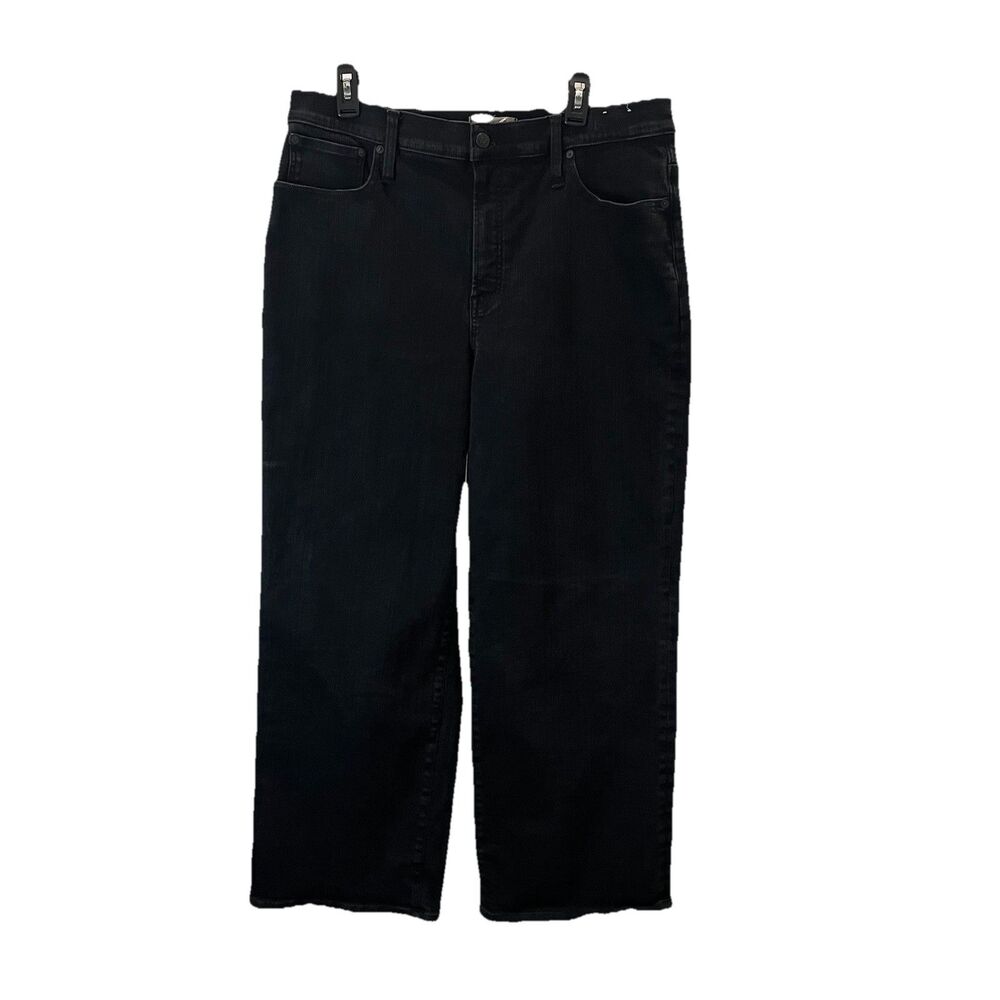 Madewell The Perfect Vintage Wide-Leg Jeans Black High Rise Womens Size 33